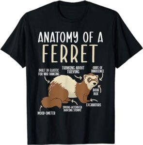 Anatomy Of A Ferret Lover Wildlife Animal Ferret Owner T-Shirt-image
