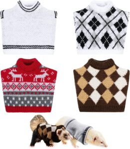 4 Pieces Ferret Sweater | Small Animal Warm Winter Sweatshirts-image