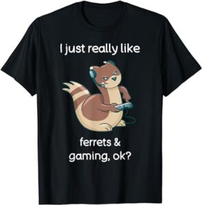 Funny Ferret Lover Gamer Shirt I Love Video Gaming-image
