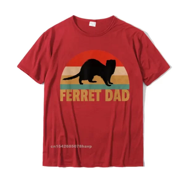 Funny Retro Ferret Dad Vintage Shirt | Casual Cotton T-Shirt - Image 9