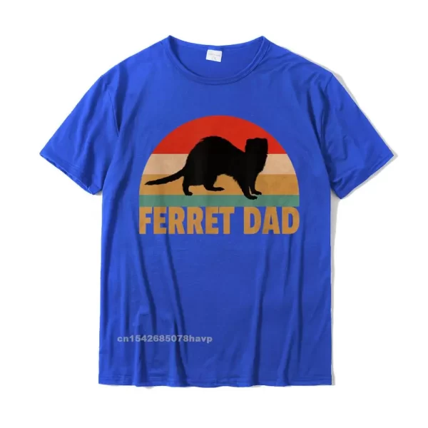 Funny Retro Ferret Dad Vintage Shirt | Casual Cotton T-Shirt - Image 2