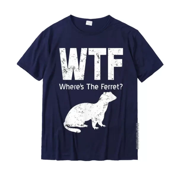 Funny Ferret WTF Where's The Ferret T shirt | Cotton Men's tee - Image 4