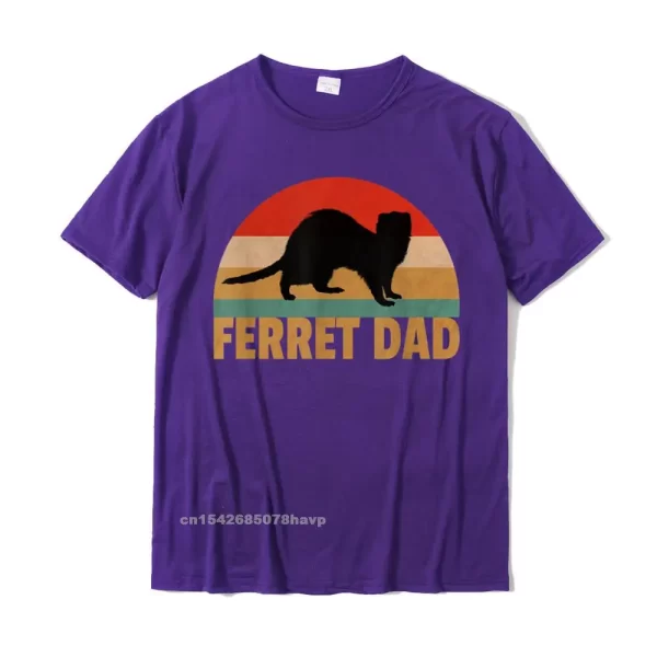 Funny Retro Ferret Dad Vintage Shirt | Casual Cotton T-Shirt - Image 6
