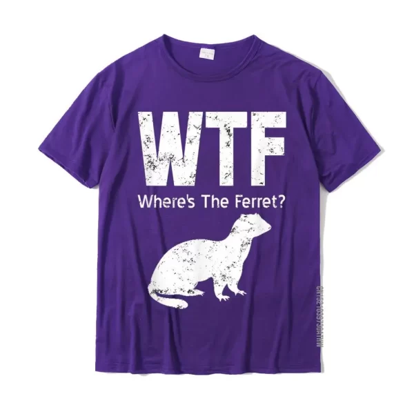 Funny Ferret WTF Where's The Ferret T shirt | Cotton Men's tee - Image 5