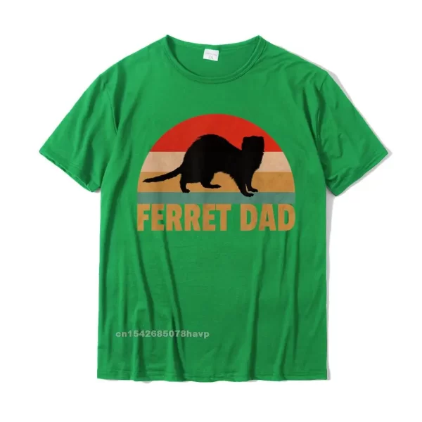 Funny Retro Ferret Dad Vintage Shirt | Casual Cotton T-Shirt - Image 3