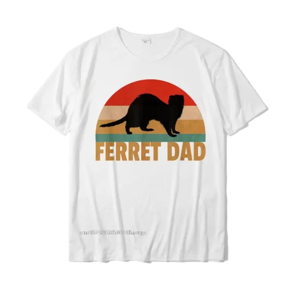 Funny Retro Ferret Dad Vintage Shirt | Casual Cotton T-Shirt - Image 5