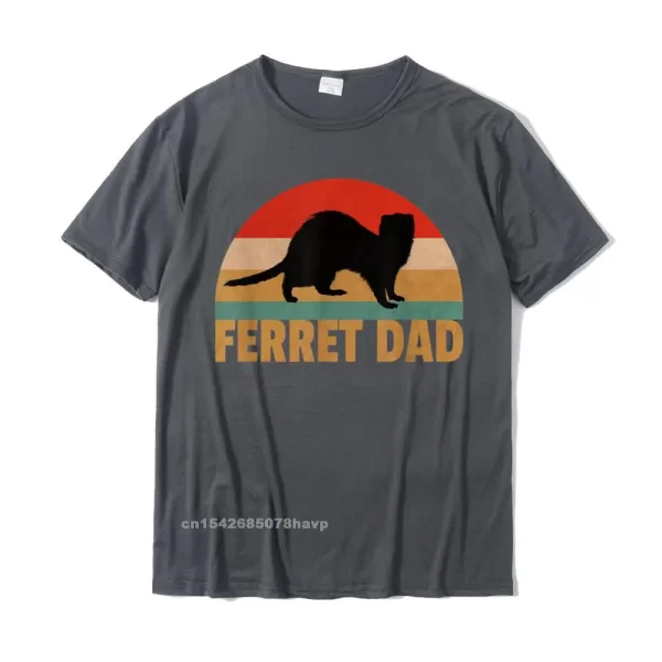 Funny Retro Ferret Dad Vintage Shirt | Casual Cotton T-Shirt - Image 4