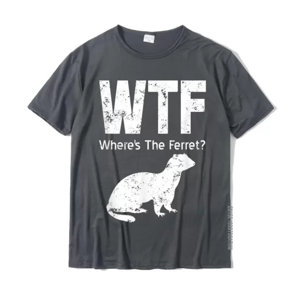 Funny Ferret WTF Where's The Ferret T shirt | Cotton Men's tee - Image 2