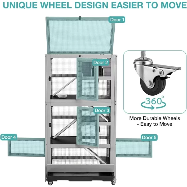 wooden ferret cage on wheels