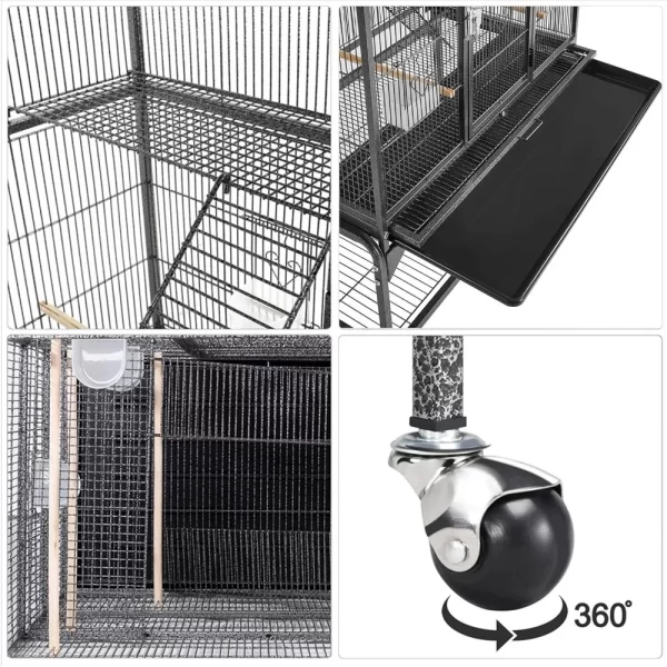 Extra Large 3 Level Ferret Mansion with Cross Shelves and Ladders - Image 7