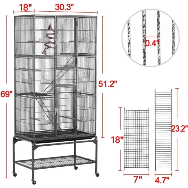 Extra Large 3 Level Ferret Mansion with Cross Shelves and Ladders - Image 4