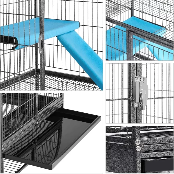 4-Tier 54 Inch Ferret Cage | Double Story Unit On Wheels - Image 4