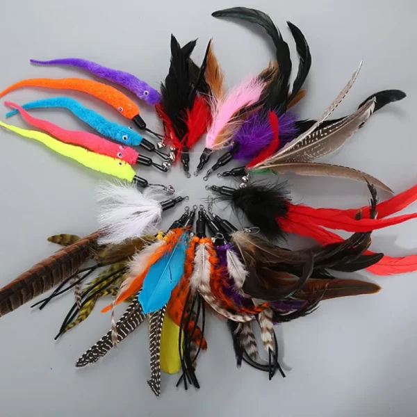 97cm Retractable Interactive Feather Fishing Rod for Ferrets - Image 3