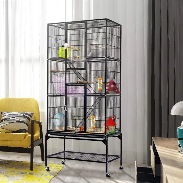 Extra Large 3 Level Ferret Mansion with Cross Shelves and Ladders - Image 3