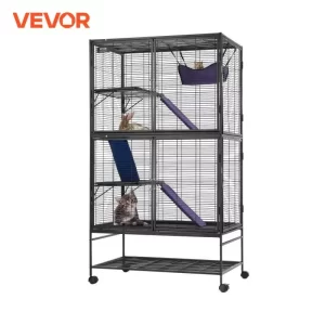 VEVOR 64.6" Rolling Metal Ferret Cage | Large 4-Tier Cage