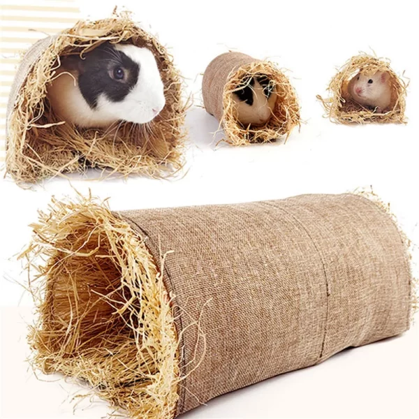 Ferret Hideaway Toy Grass Straw Toy Tunnel