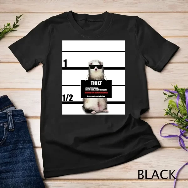 Pet Ferret Tee Funny Ferret, Thief, Mugshot, Gift Unisex T-shirt