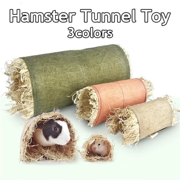 Ferret Hideaway Toy Grass Straw Toy Tunnel - Image 2