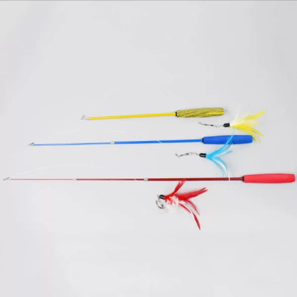 97cm Retractable Interactive Feather Fishing Rod for Ferrets - Image 6