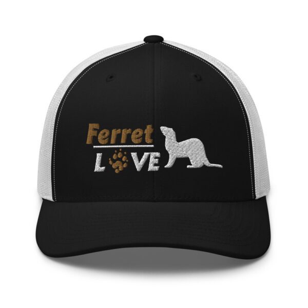 ferret love trucker hat black and white